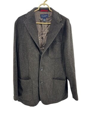 Daniel Cremieux Hunting Tweed lambswool Blue Label Sport Coat 3 button L brown